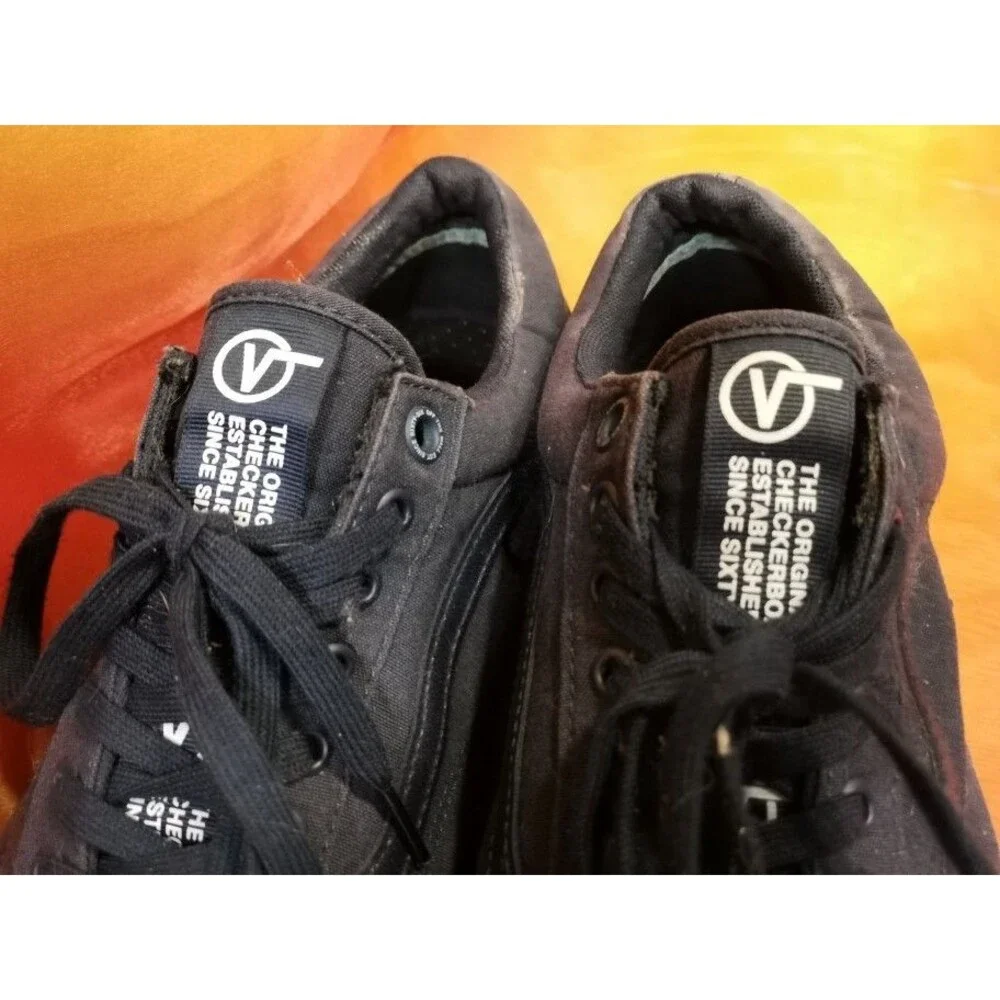 Men's RARE VANS with Print Old Skool Navy Blue Canvas Sneakers Size 12